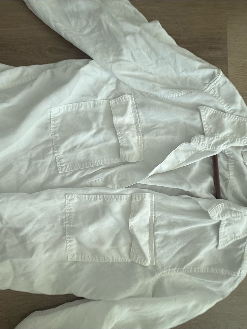 Aritzia white utility button up shirt